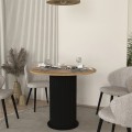 Τραπέζι Bohema Megapap χρώμα μαύρο - sepet oak Ø90x77,7εκ.