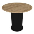 Τραπέζι Bohema Megapap χρώμα μαύρο - sepet oak Ø90x77,7εκ.