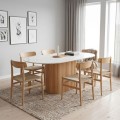 Borno Megapap MDF table in black - white marble effect color 180x89x75cm.