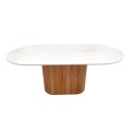 Borno Megapap MDF table in black - white marble effect color 180x89x75cm.