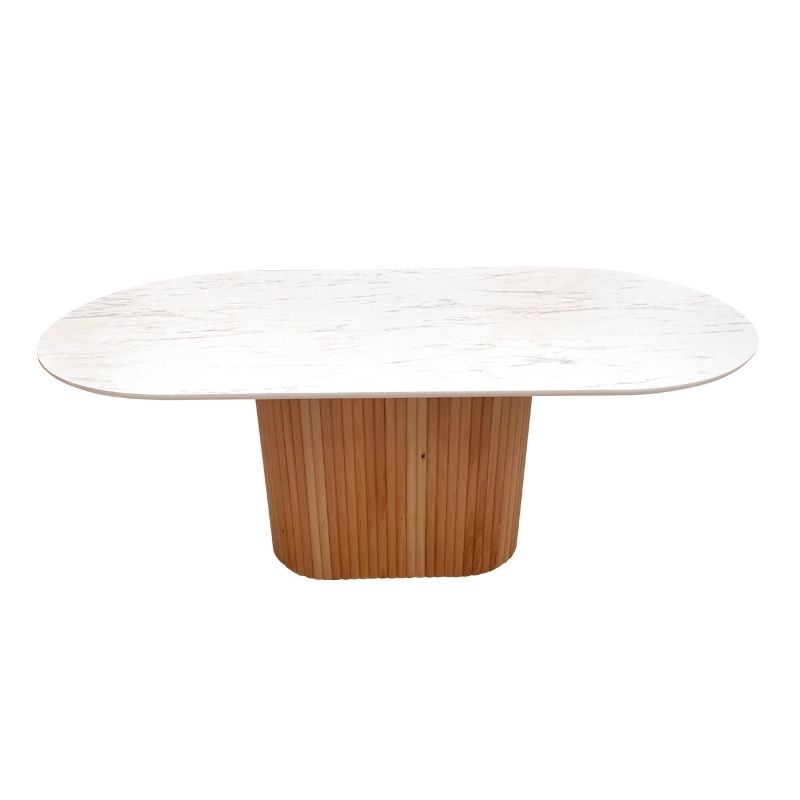 Borno Megapap MDF table in black - white marble effect color 180x89x75cm.