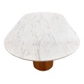Borno Megapap MDF table in black - white marble effect color 180x89x75cm.