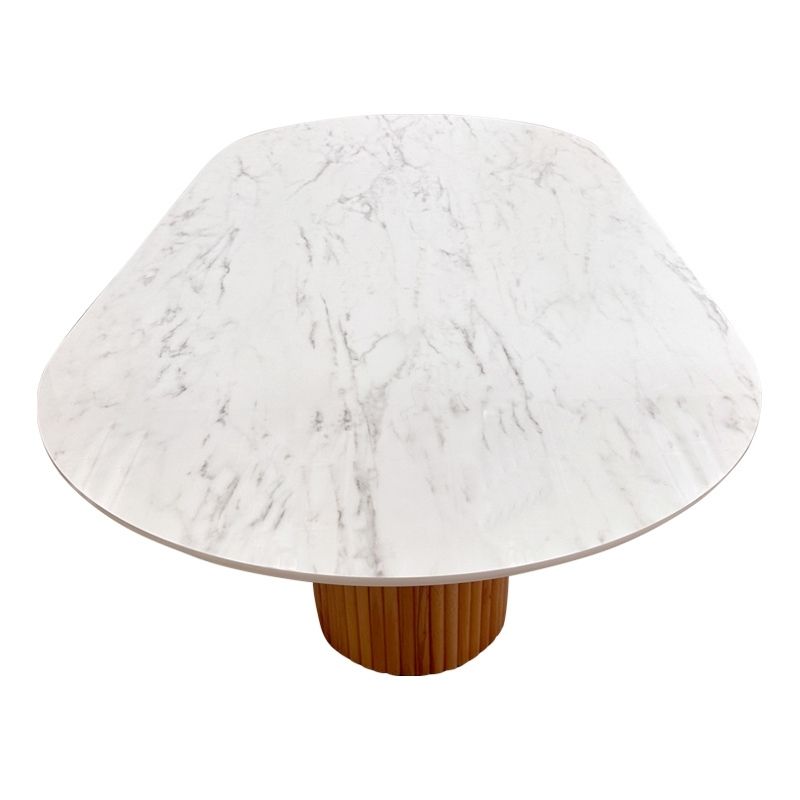 Borno Megapap MDF table in black - white marble effect color 180x89x75cm.