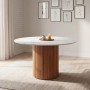 Borno Megapap table in black - white marble effect color Ø120x78cm.