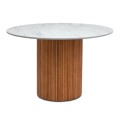 Borno Megapap table in black - white marble effect color Ø120x78cm.