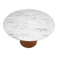 Borno Megapap table in black - white marble effect color Ø120x78cm.