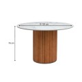 Borno Megapap table in black - white marble effect color Ø120x78cm.