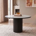 Borno Megapap table in black - white marble effect color Ø115x79cm.