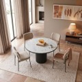 Borno Megapap table in black - white marble effect color Ø115x79cm.