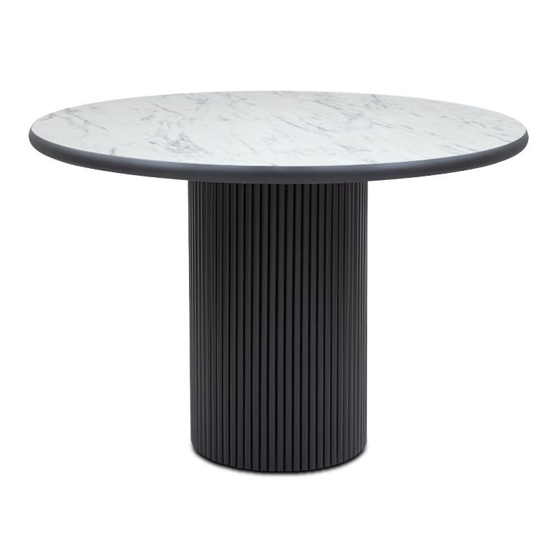 Borno Megapap table in black - white marble effect color Ø115x79cm.