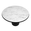 Borno Megapap table in black - white marble effect color Ø115x79cm.