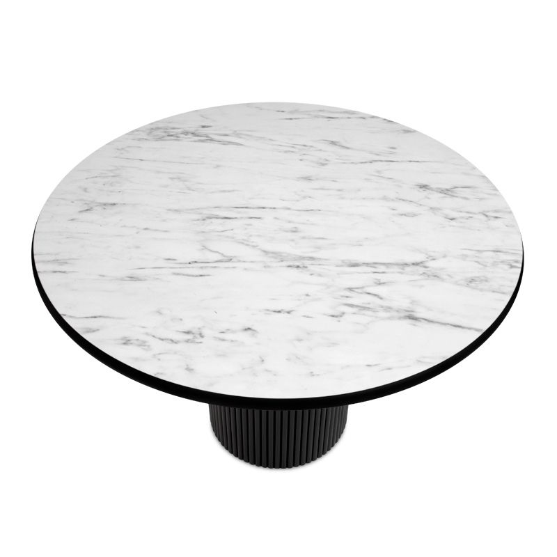 Borno Megapap table in black - white marble effect color Ø115x79cm.