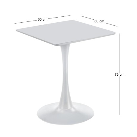 BREAK Table 60x60cm White Color, MDF-Metal