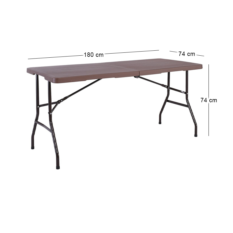 BLOW Catering Folding-In-Half Table 180x74cm Grain Walnut