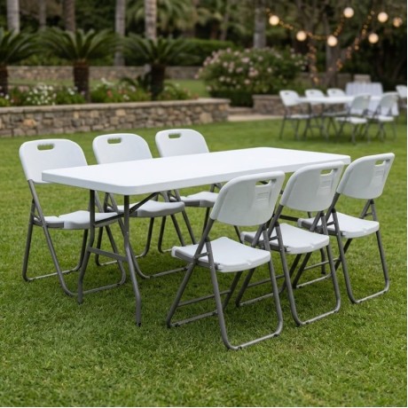 Τραπέζι catering - συνεδρίου Capri Megapap πτυσσόμενο - μονοκόμματη επιφάνεια χρώμα λευκό του πάγου 183x76x74εκ.