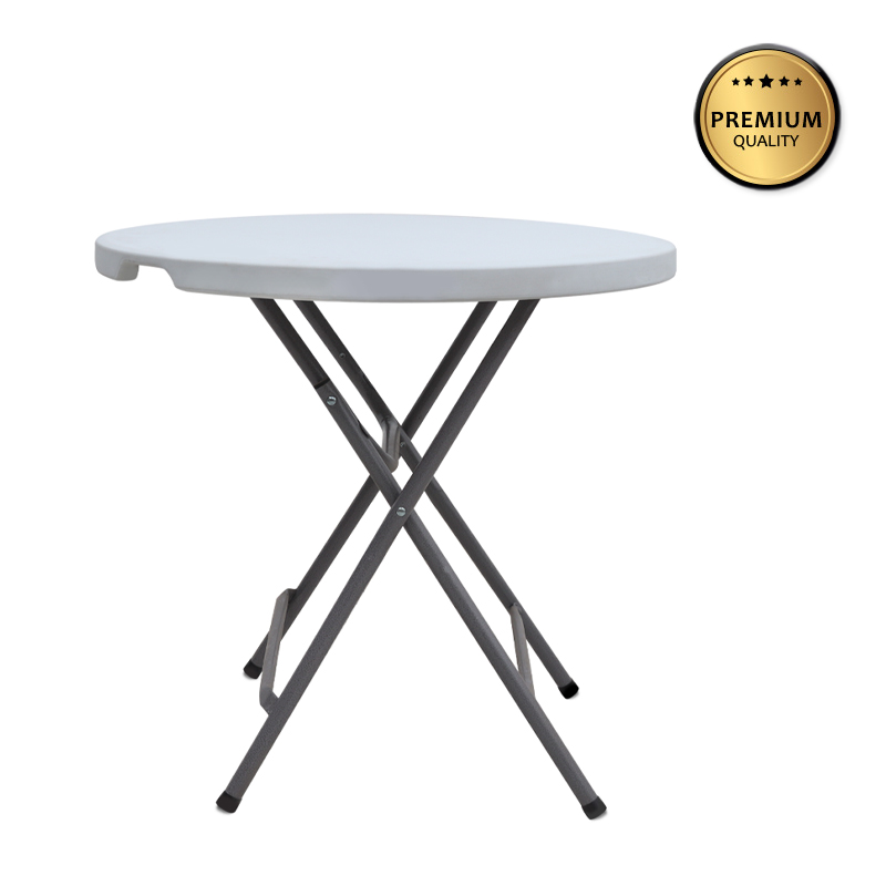Capri Megapap catering - conference table, foldable - round, one-piece surface, ice white color, Ø80x74cm.