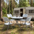 Capri Megapap catering - conference table, foldable - round, one-piece surface, ice white color, Ø80x74cm.