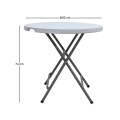 Capri Megapap catering - conference table, foldable - round, one-piece surface, ice white color, Ø80x74cm.