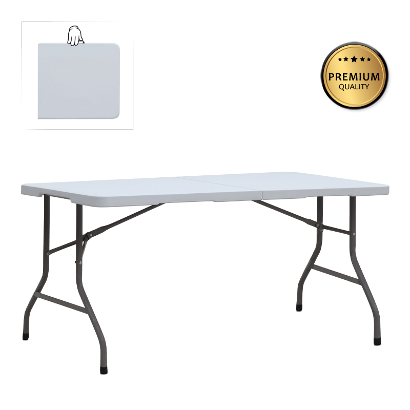 Capri Megapap folding catering - conference table - suitcase color ice white 152x70x74cm.