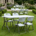 Capri Megapap folding catering - conference table - suitcase color ice white 152x70x74cm.