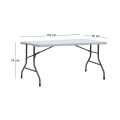 Capri Megapap folding catering - conference table - suitcase color ice white 152x70x74cm.