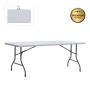 Capri Megapap folding catering - conference table - suitcase color ice white 240x76x74cm.