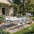 Capri Megapap folding catering - conference table - suitcase color ice white 240x76x74cm.