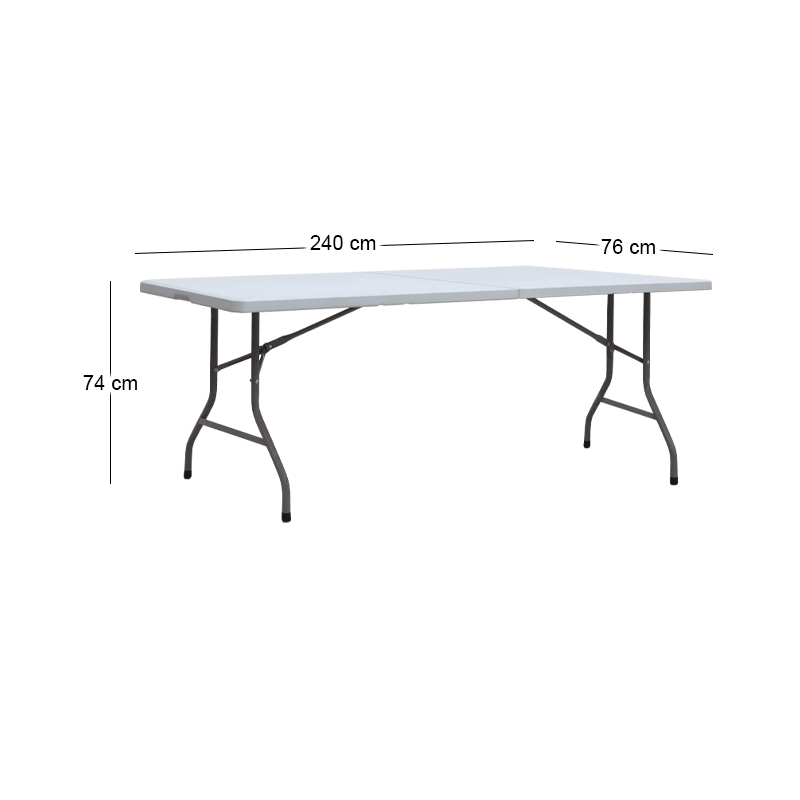 Capri Megapap folding catering - conference table - suitcase color ice white 240x76x74cm.