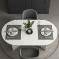 Cortado Megapap melamine dining table in white marble color 138x80x75cm.