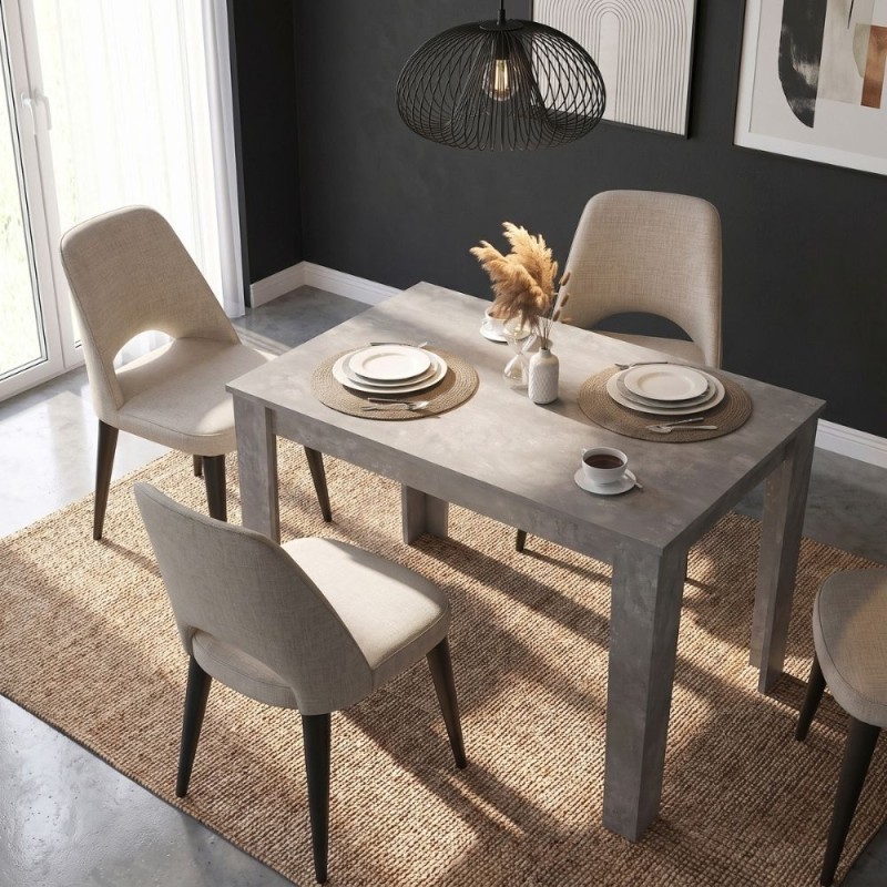 Darlen Megapap melamine dinner table in concrete grey color 110x72x74cm.