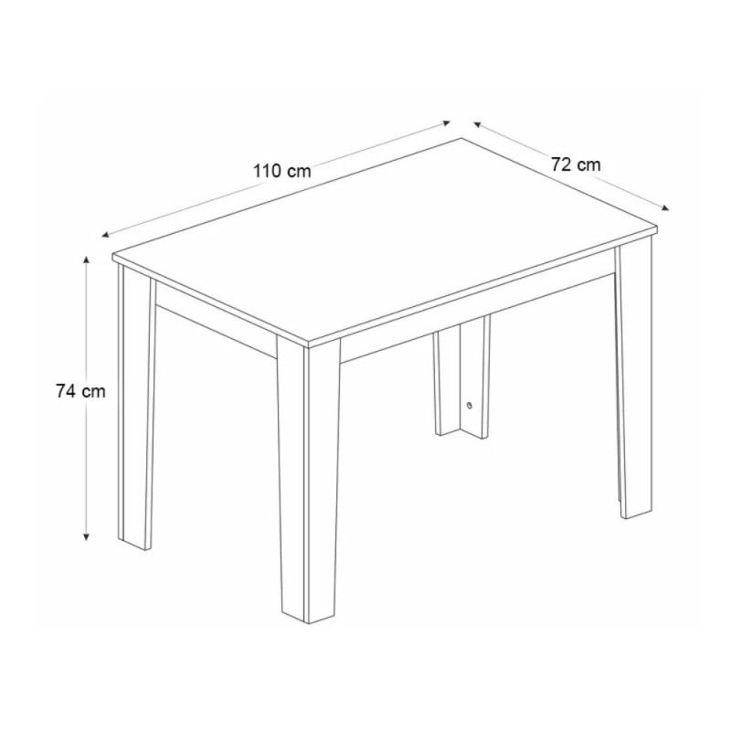 Darlen Megapap melamine dinner table in concrete grey color 110x72x74cm.