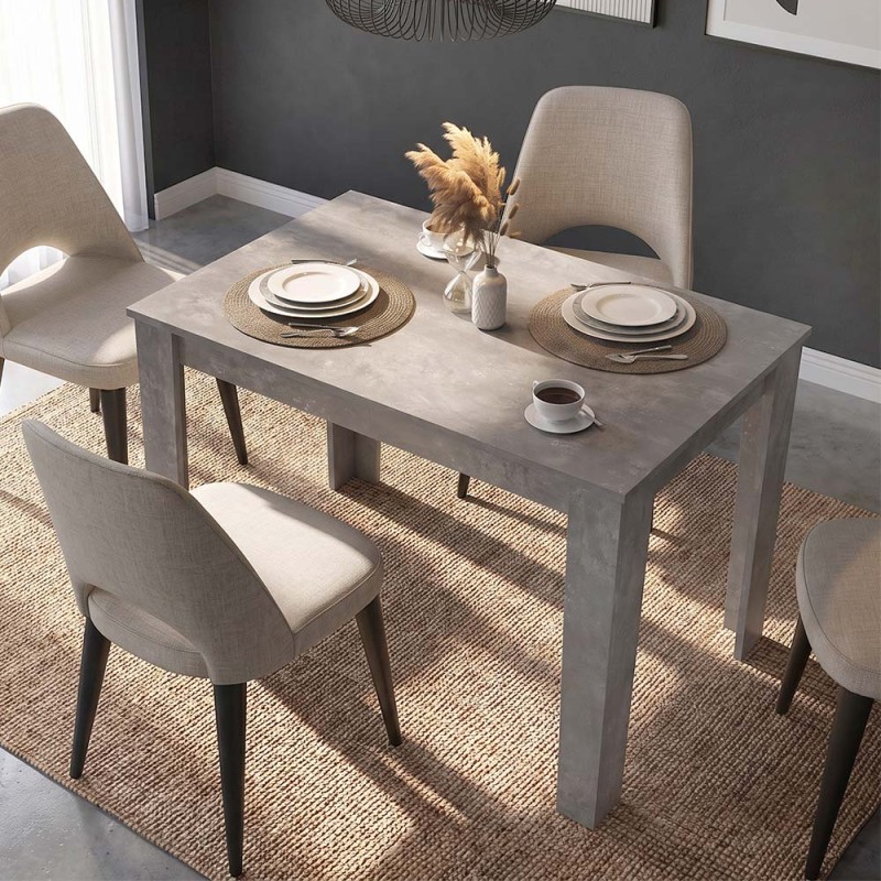 Darlen Megapap melamine dinner table in concrete grey color 125x72x74cm.