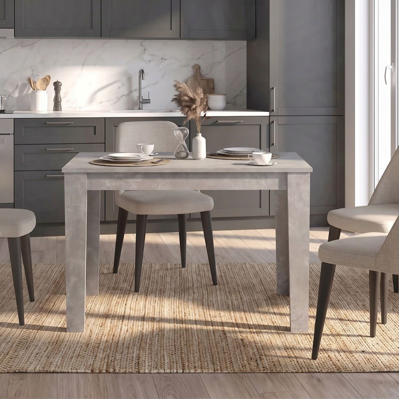 Darlen Megapap melamine dinner table in concrete grey color 125x72x74cm.