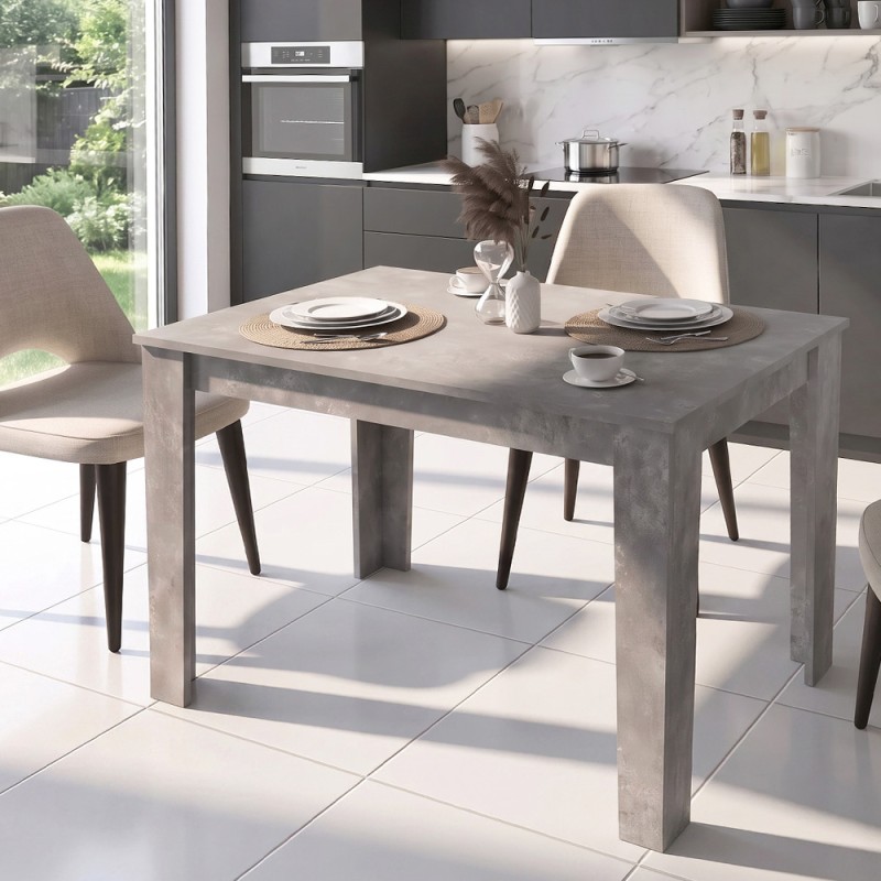 Darlen Megapap melamine dinner table in concrete grey color 125x72x74cm.