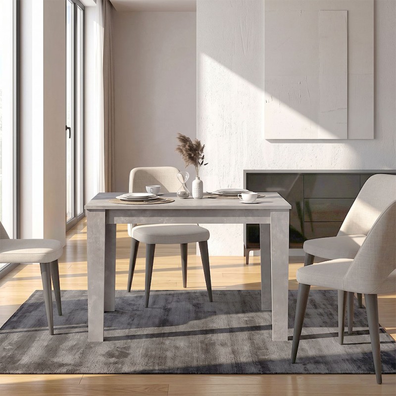 Darlen Megapap melamine dinner table in concrete grey color 125x72x74cm.
