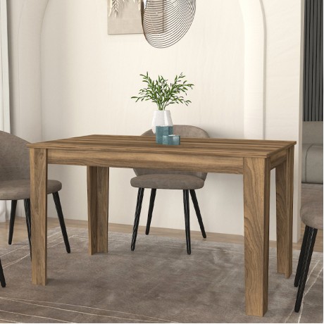 Darlen Megapap melamine dinner table in walnut color 125x72x74cm.