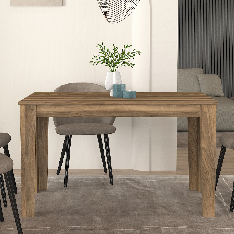 Darlen Megapap melamine dinner table in walnut color 125x72x74cm.