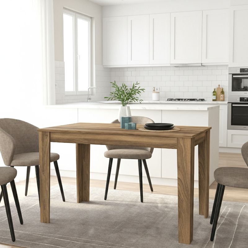 Darlen Megapap melamine dinner table in walnut color 125x72x74cm.