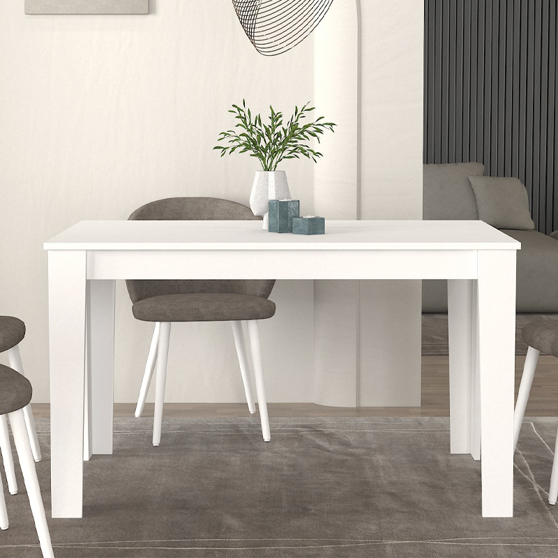 Darlen Megapap melamine dinner table in white color 125x72x74cm.