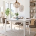 Darlen Megapap melamine dinner table in white color 125x72x74cm.