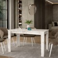 Darlen Megapap melamine dinner table in white marble color 125x72x74cm.