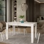 Darlen Megapap melamine dinner table in white marble color 125x72x74cm.