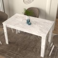 Darlen Megapap melamine dinner table in white marble color 125x72x74cm.