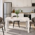 Darlen Megapap melamine dinner table in white marble color 125x72x74cm.