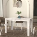 Darlen Megapap melamine dinner table in white marble color 125x72x74cm.