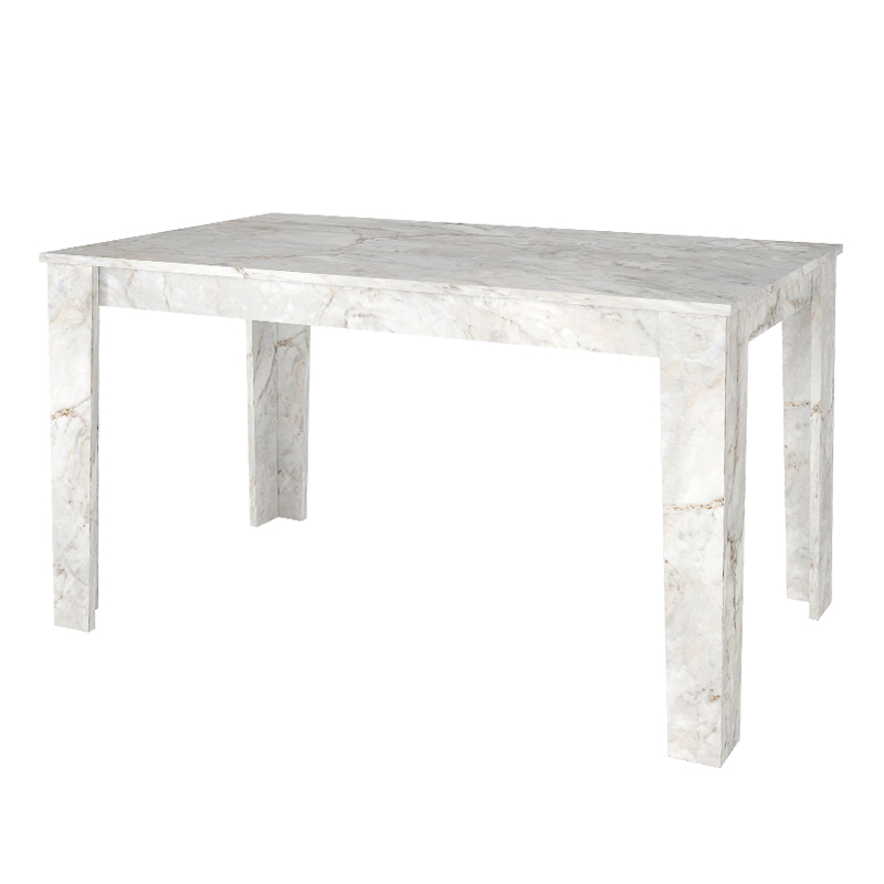 Darlen Megapap melamine dinner table in white marble color 125x72x74cm.