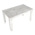 Darlen Megapap melamine dinner table in white marble color 125x72x74cm.