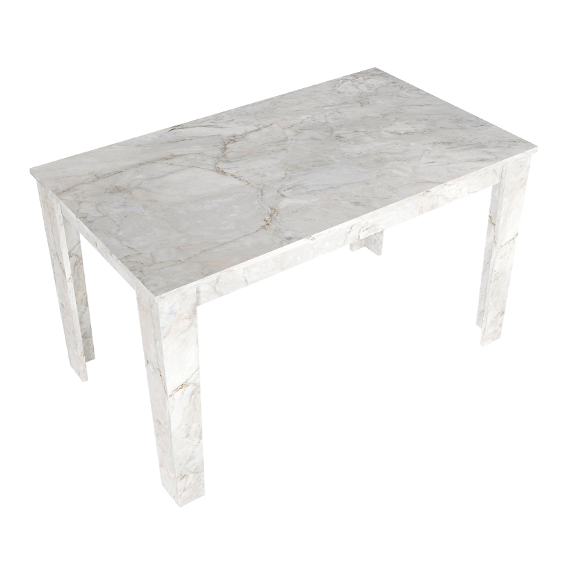 Darlen Megapap melamine dinner table in white marble color 125x72x74cm.