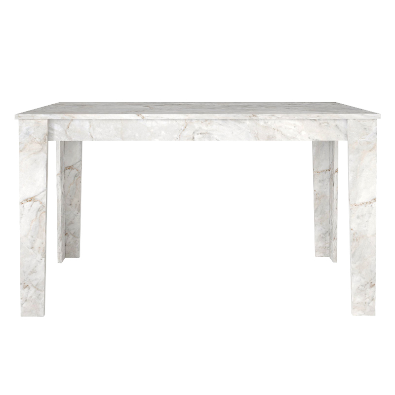 Darlen Megapap melamine dinner table in white marble color 125x72x74cm.