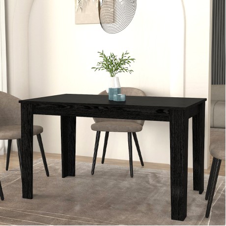 Darlen Megapap melamine dinner table in sencron black color 125x72x74cm.
